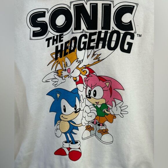 Retro Sonic The Hedgehog H&M White Women’s S Hoodie MINTY - Picture 3 of 5